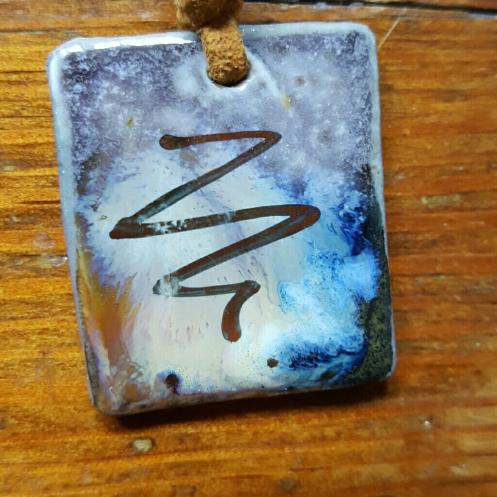Reiki symbol ceramic necklace